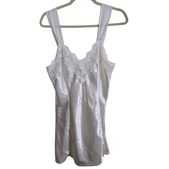 Gorgeous Vintage Satiny Lace Detail Slip Dress California Dynasty Size L - Picture 2 of 8